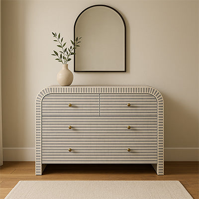 grey bone inlay dresser Buy Grey Bone Inlay 4 Drawer Online