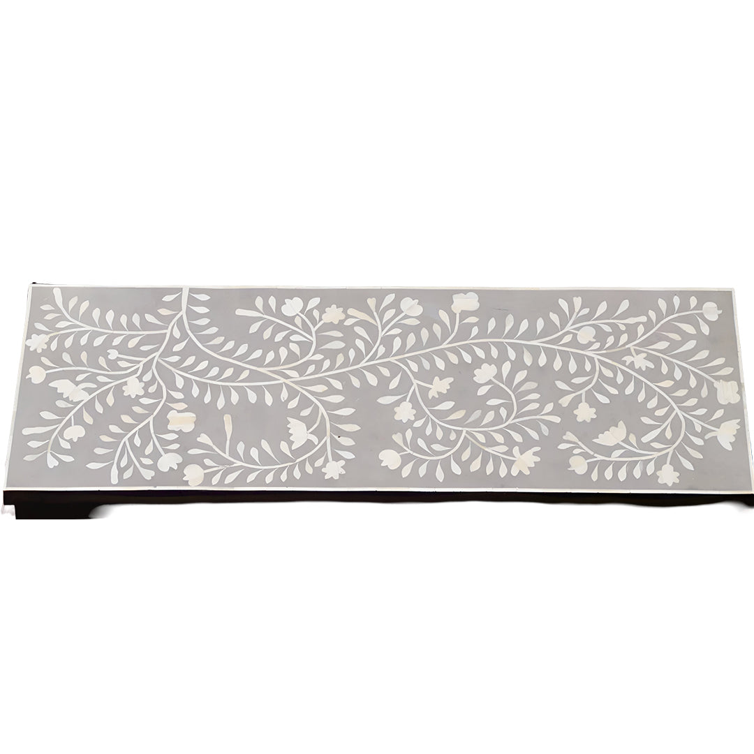 Beautiful Bone Inlay Floral pattren Chest Of 6 Drawers In Grey