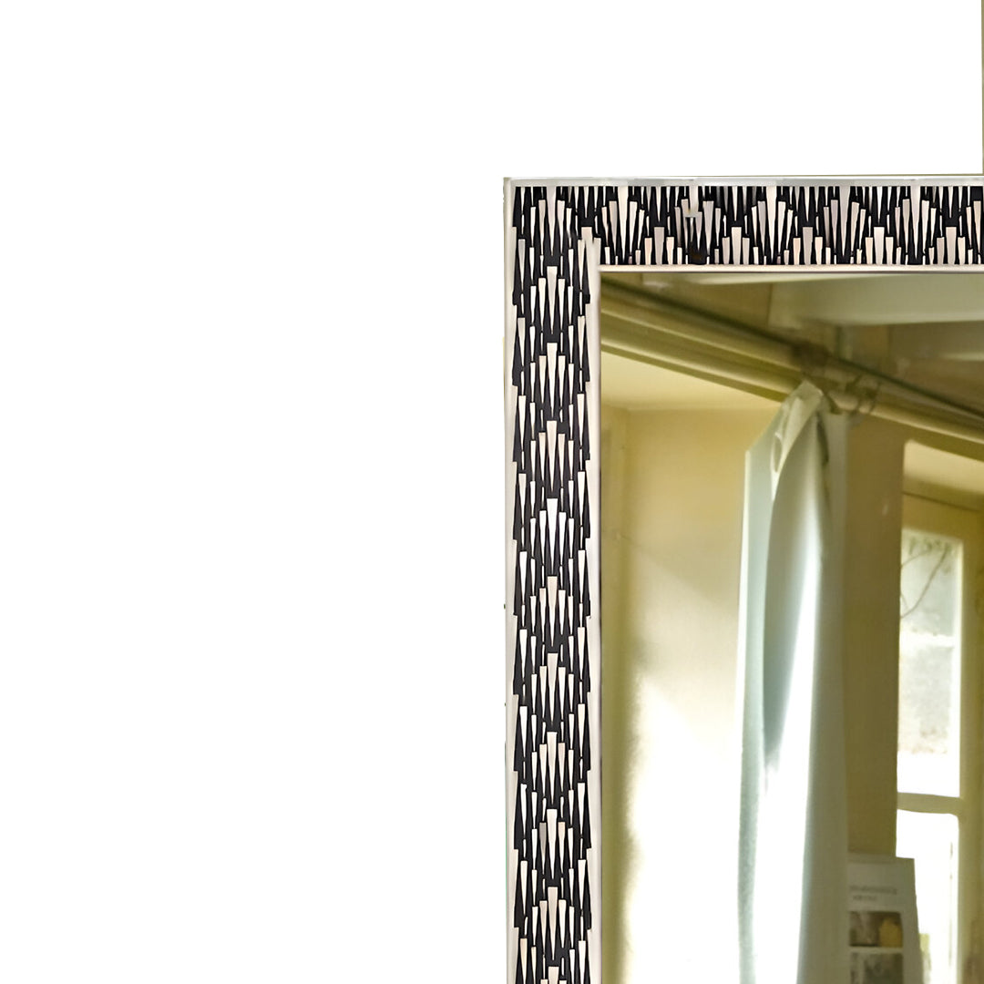 Handmade Bone Inlay Mirror Frame Kitkat Pettren with Complimentary Mirror