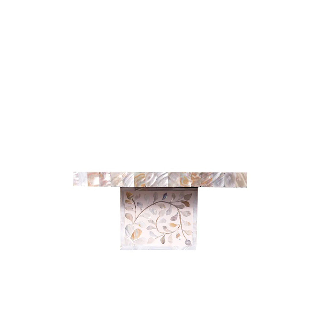 Handmade Customized Mother of Pearl Floral Pattern Rectangular Cake Stand