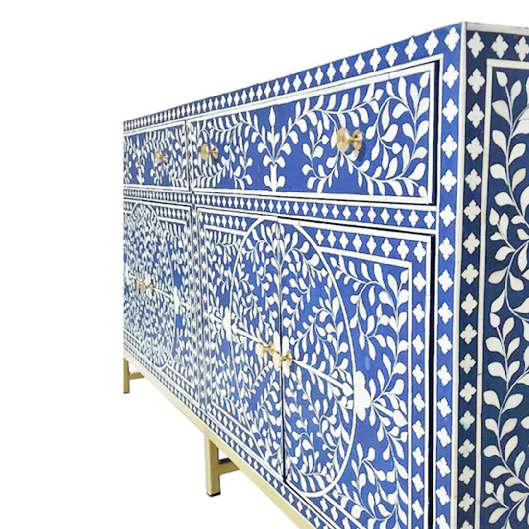 Bone Inlay Chest Of 2 Drawers 4 Doors Buffet / Dresser