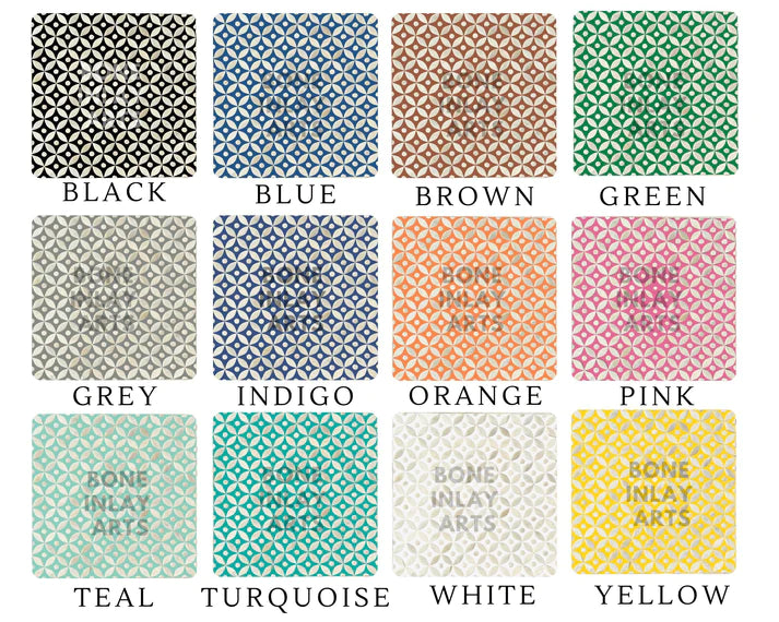 Handmade Mother of Pearl Star Pattern Round Coffee Table- Grey