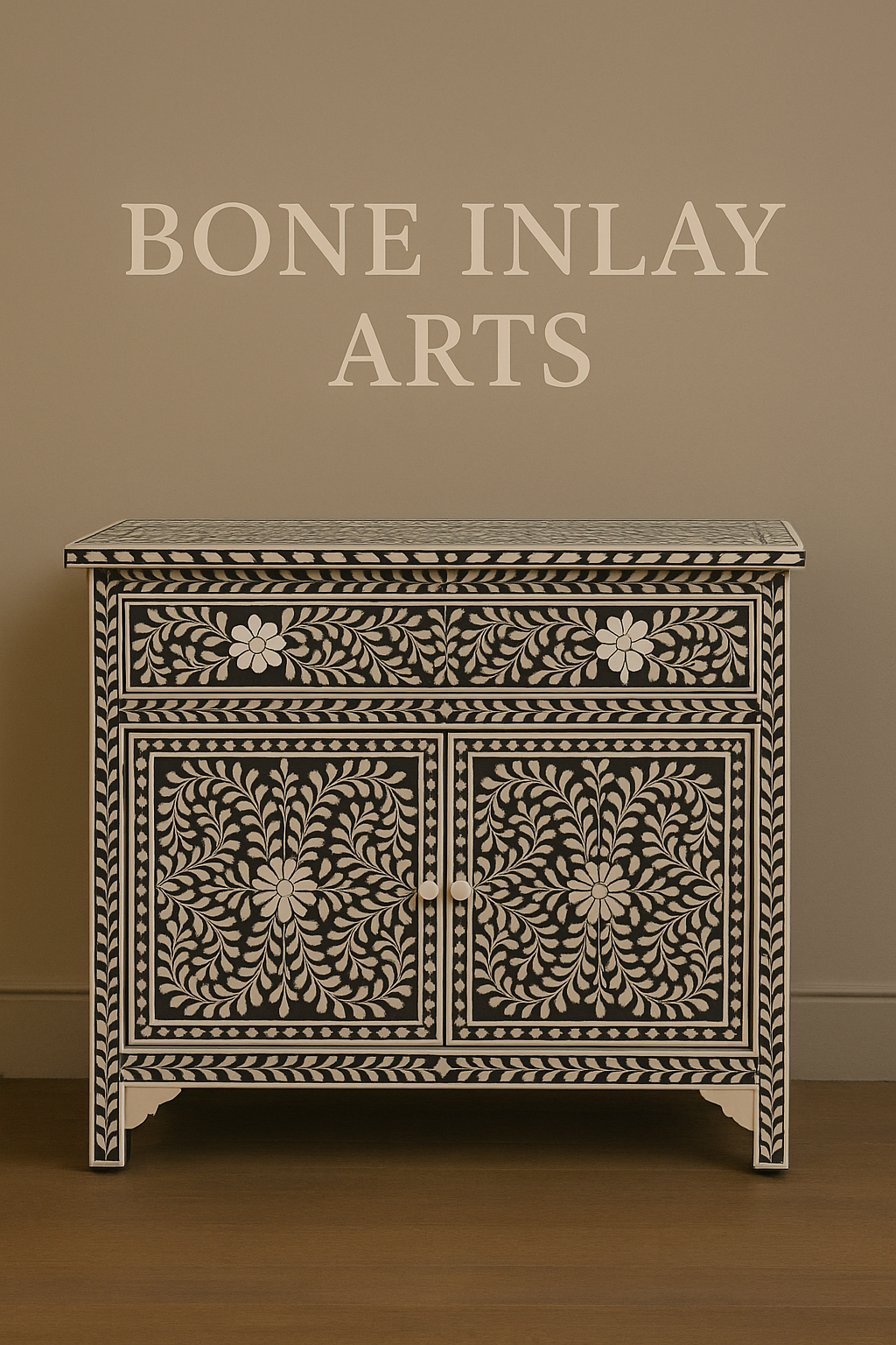 Bone Inlay Chest of Drawers/ Sideboard-Floral