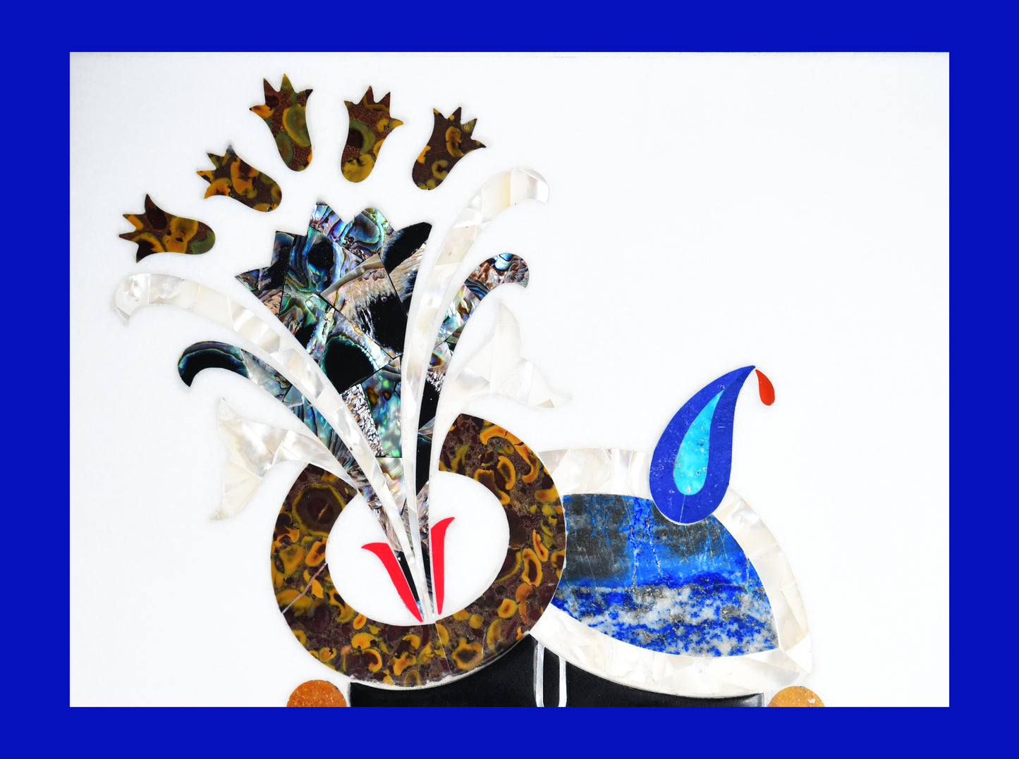 Handcrafted Krishna Marble Inlay Wall Art – Mother of Pearl & Semi-Precious Stone Work