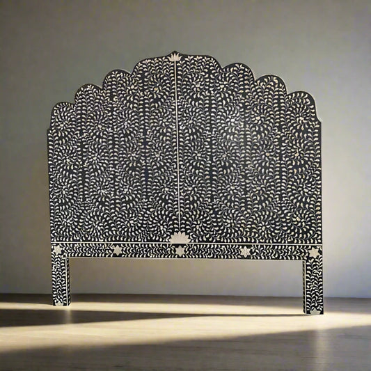 Handmade Customized Bone Inlay Floral Pattern Bed head