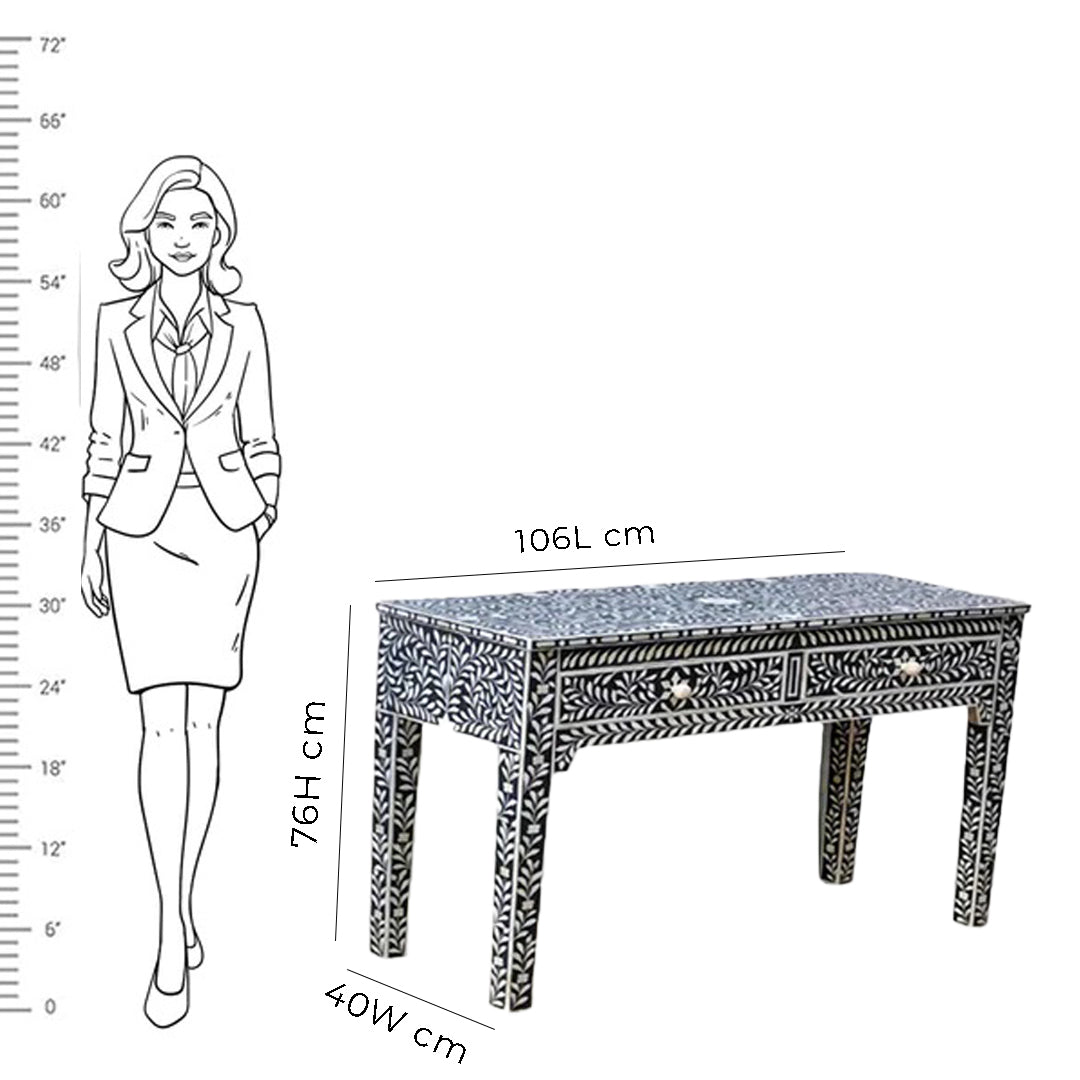 Black Mother of Pearl Handmade Console Personalized Table for Living Decor