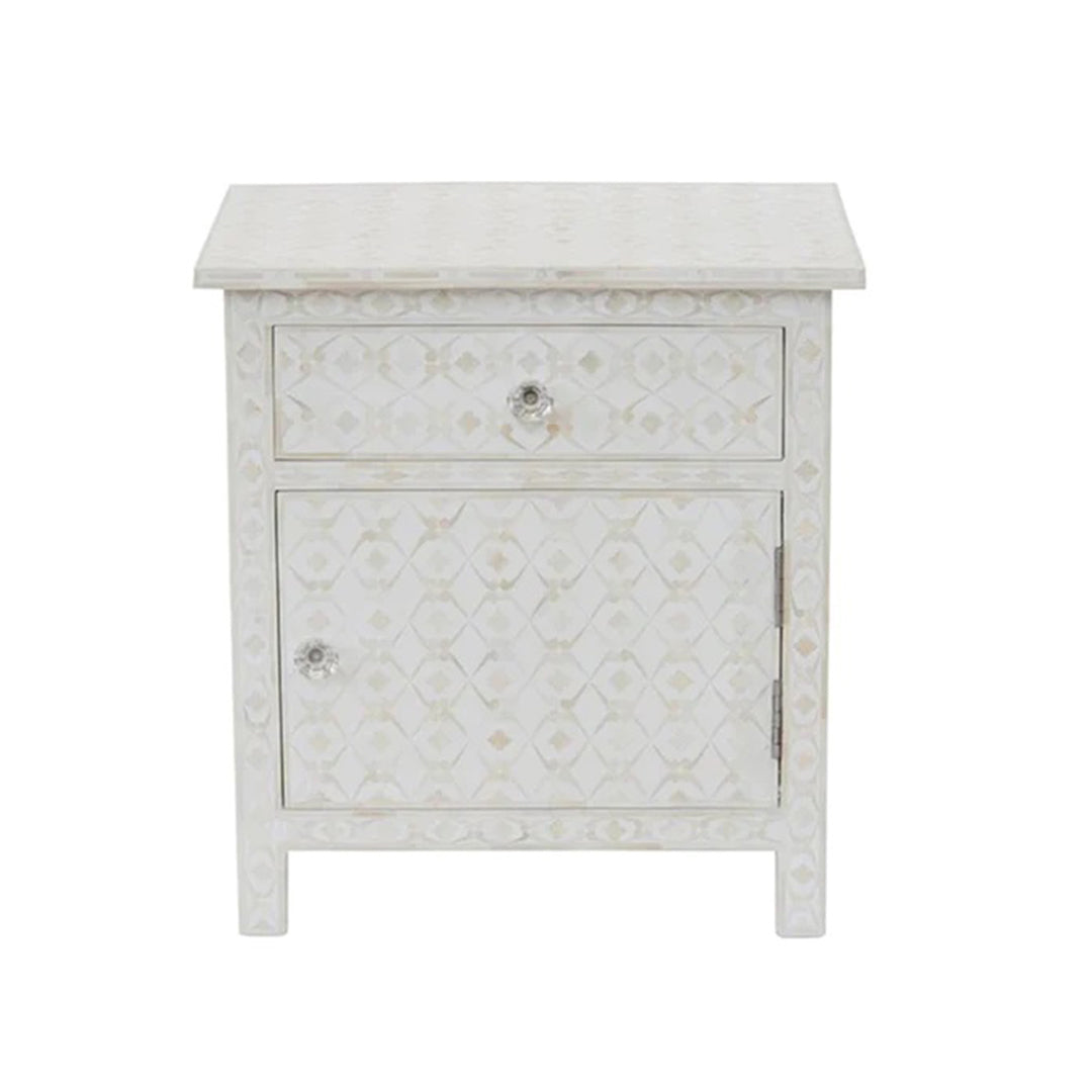 Handmade Customized Bone Inlay Bedside Table