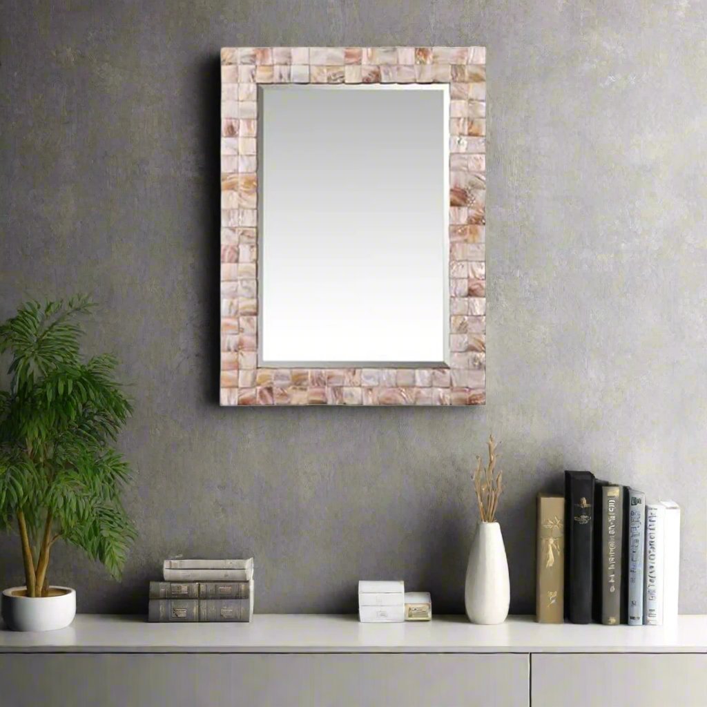 Handmade Customized Mother of Pearl Rectangular Mirror Frame