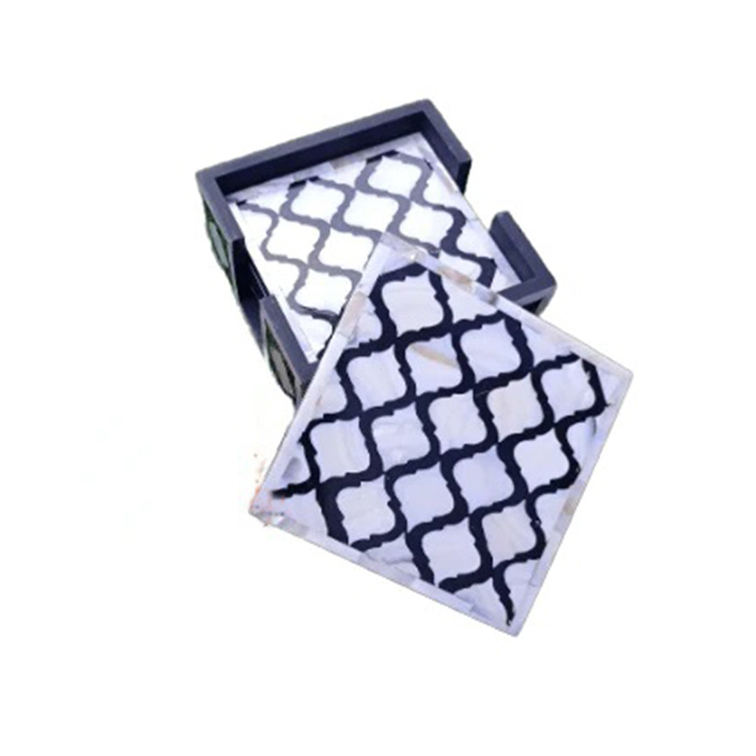 Beautifully Hand Crafted Mother of pearl Coaster Set Perfect gift for loved ones