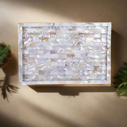 Handmade Customized Mother of Pearl Rectangular  Tray