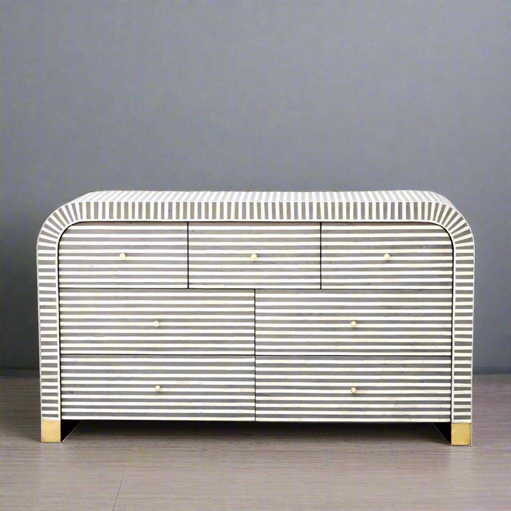 grey bone inlay dresser Grey Floral 4 Drawer Bone Inlay Chest PRE ORDER NOW Bellagio Lifestyle Co