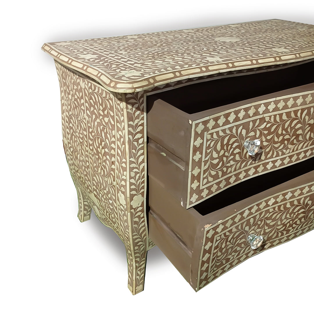 Bone Inlay Chest of 2 Drawers