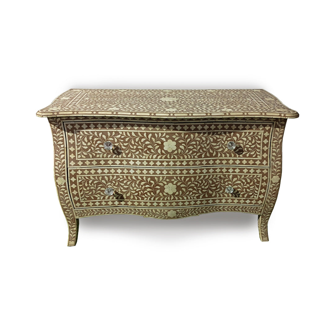 Bone Inlay Chest of 2 Drawers