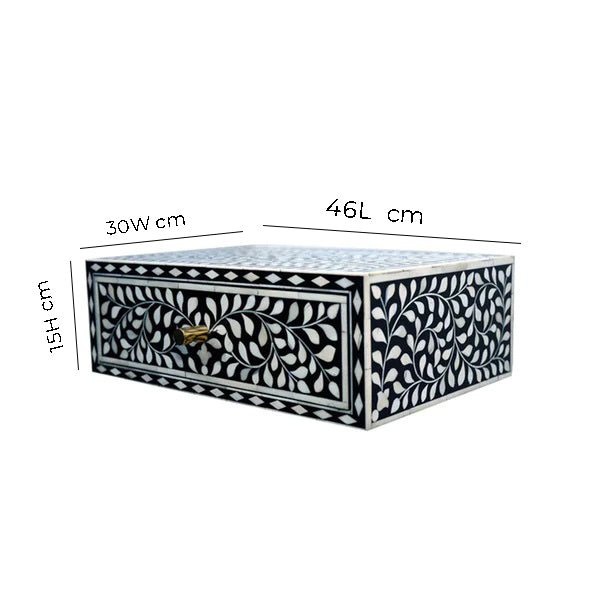 Handmade Customized Bone Inlay Floating Bedside