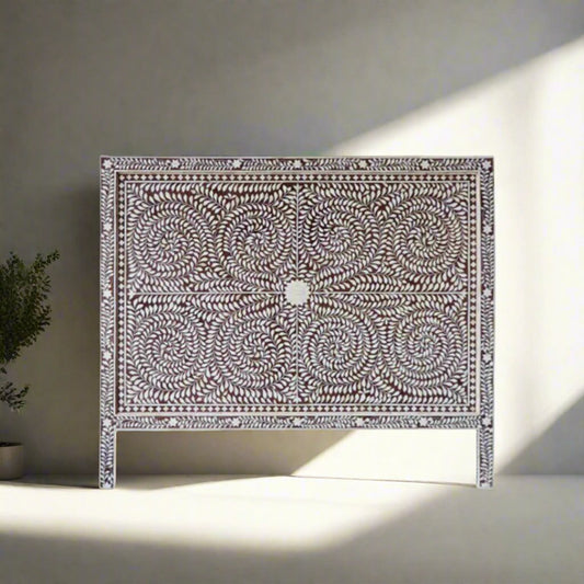 Handmade Customized Bone Inlay Bed head