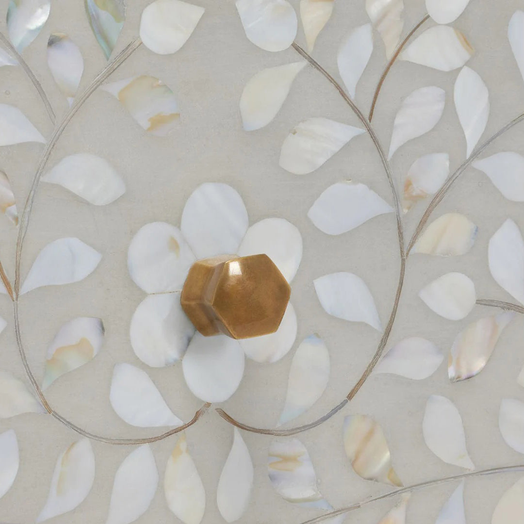 HANDMADE MOTHER OF PEARL INLAY CHEST OF 6 DRAWER