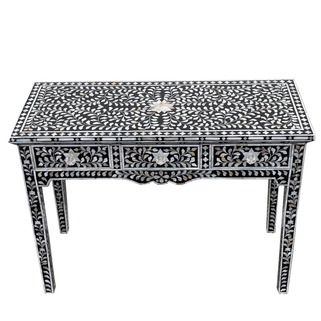 Mother of Pearl Vintage Console Table- Floral