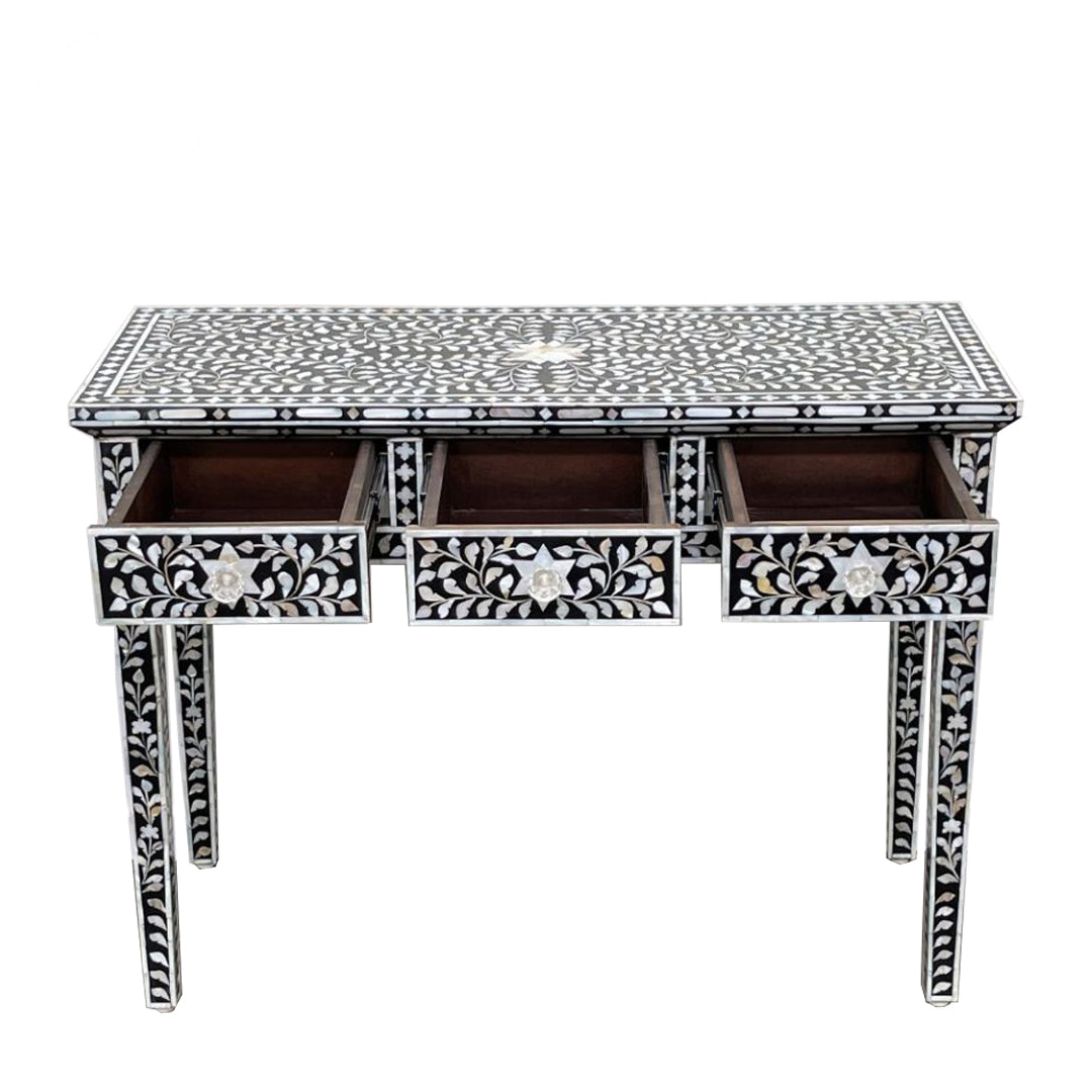 Mother of Pearl Vintage Console Table- Floral