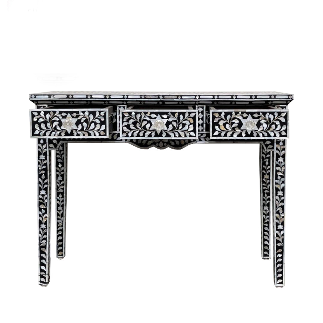 Mother of Pearl Vintage Console Table- Floral