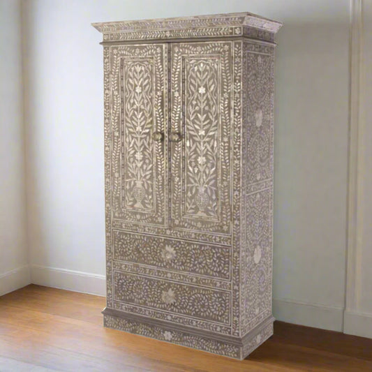 Mother Of Pearl Wardrobe - Floral/ Grey