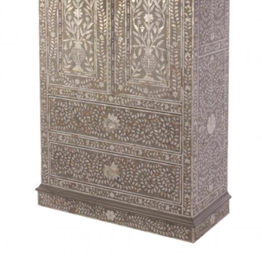 Mother Of Pearl Wardrobe - Floral/ Grey