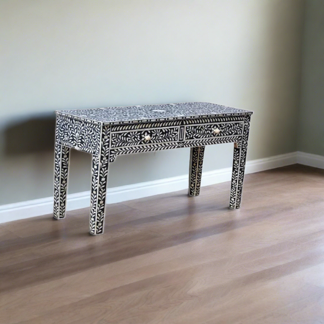Black Mother of Pearl Handmade Console Personalized Table for Living Decor