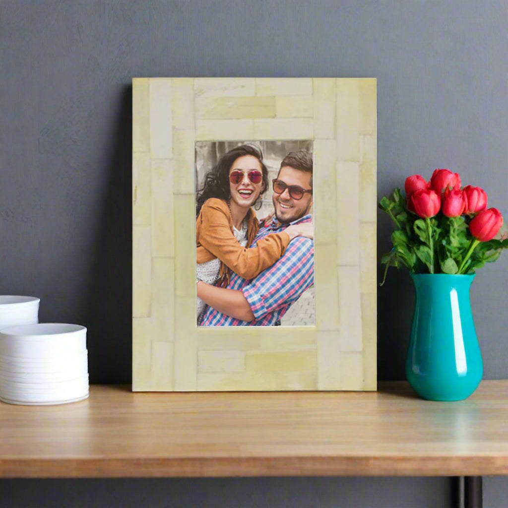 Beautiful Handmade Bone Inlay Full Fitting Photo Frame