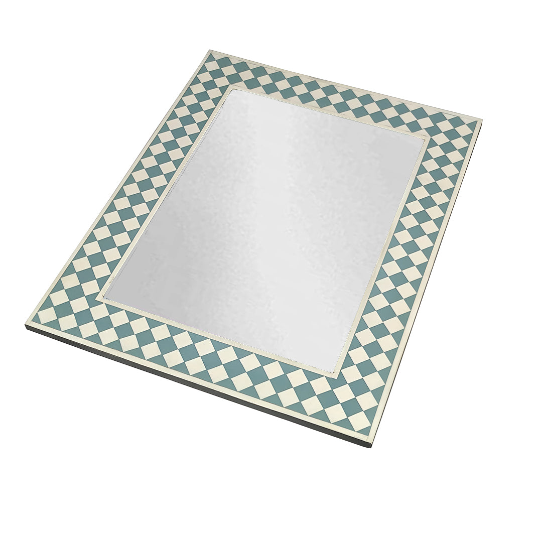 Beautiful Handmade Bone Inlay Mirror Frame - Green