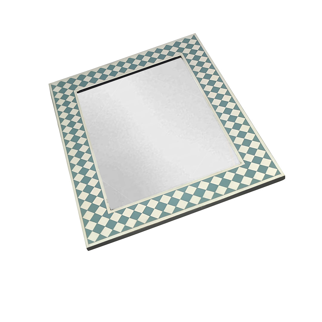 Beautiful Handmade Bone Inlay Mirror Frame - Green