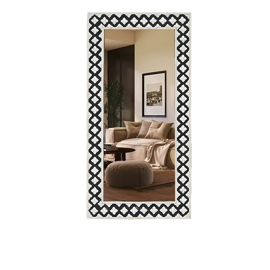 Beautiful Handmade Bone Inlay Mirror Frame Black color