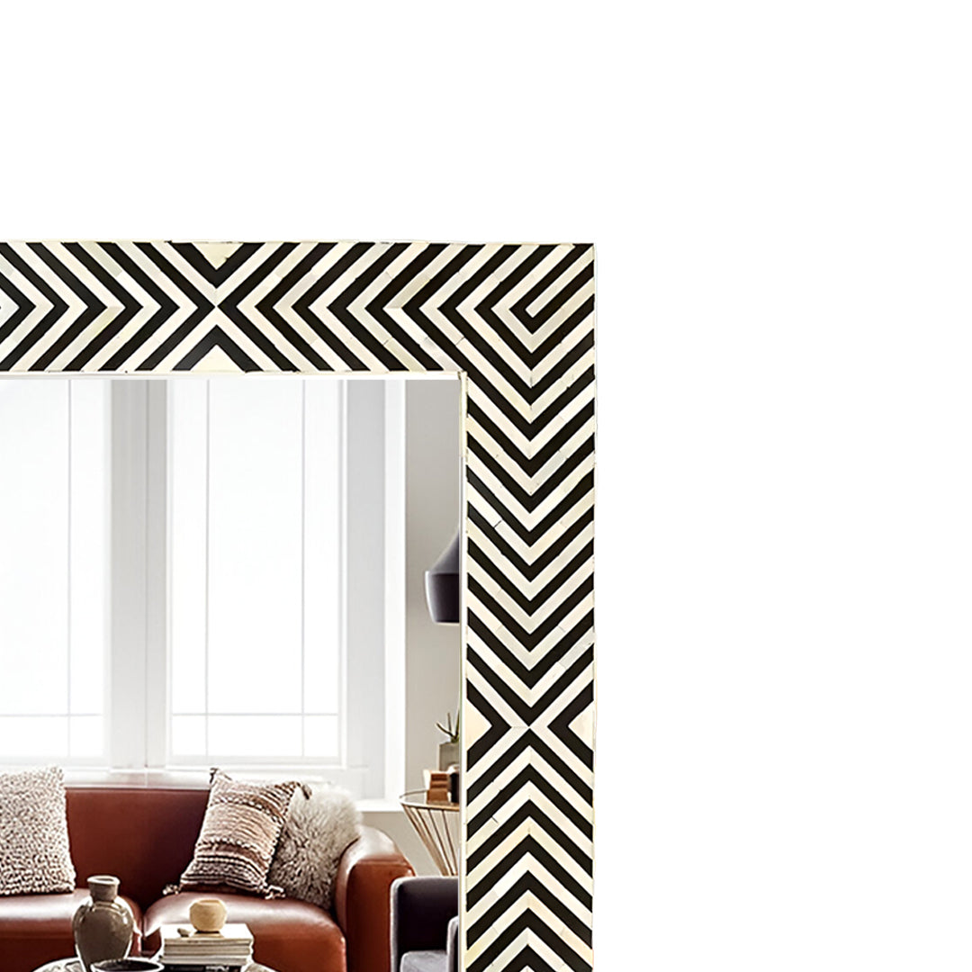 Beautiful Handmade Bone Inlay Mirror Frame Black color