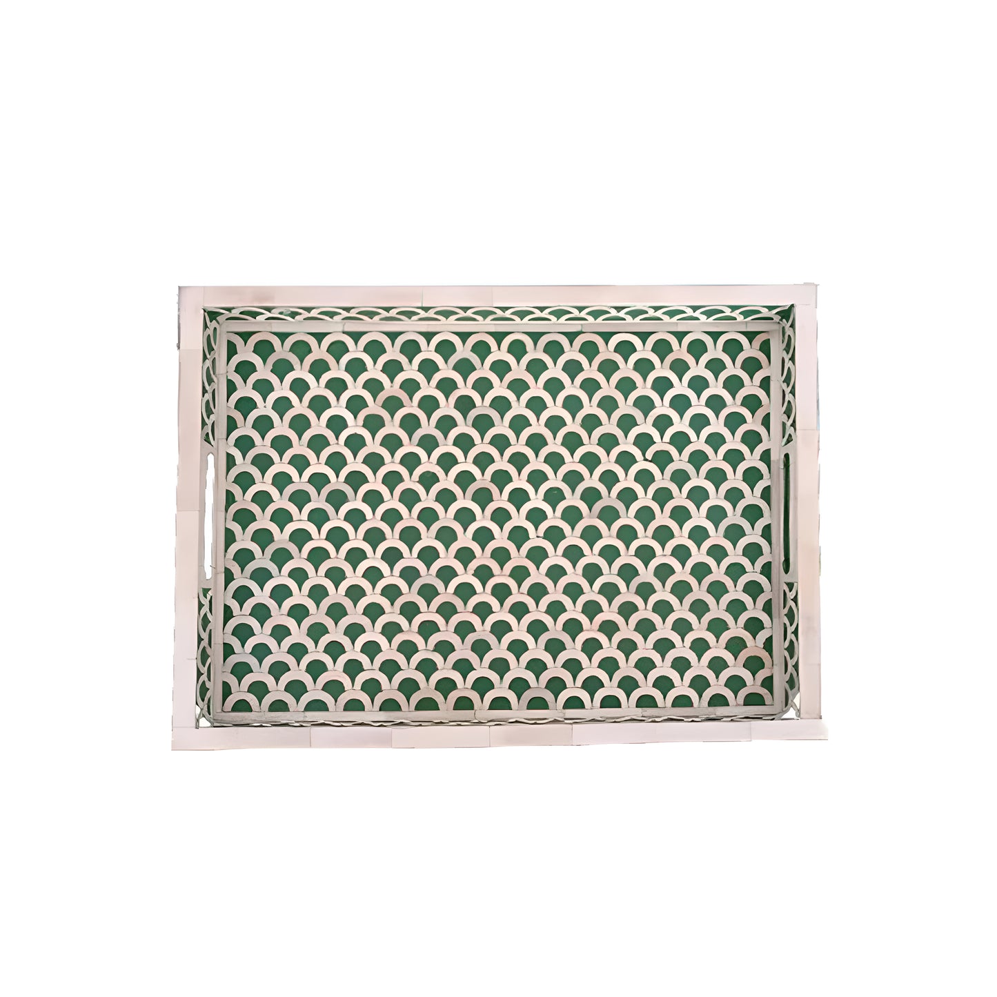 Handmade Customized Bone Inlay rectangular Serving Tray