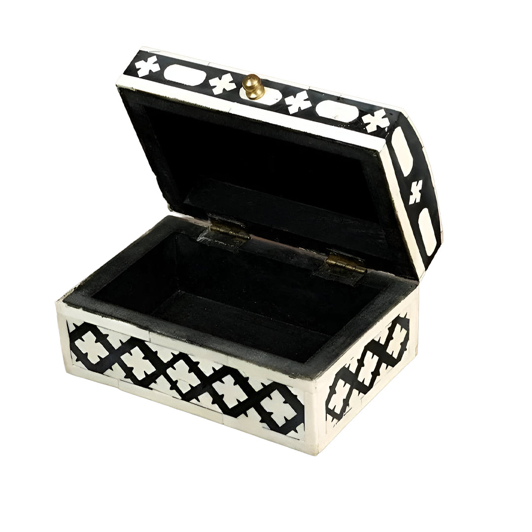 Handmade Customized Bone Inlay Floral Pattern Jewelry Box