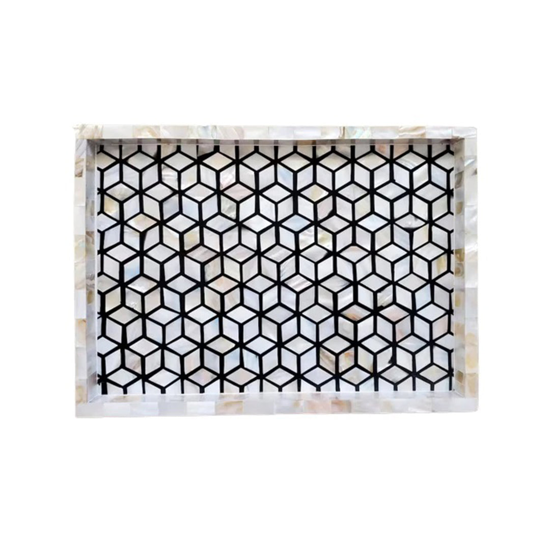 Mother of Pearl Tray – Handmade Rectangular Serving Tray for Home & Gifts