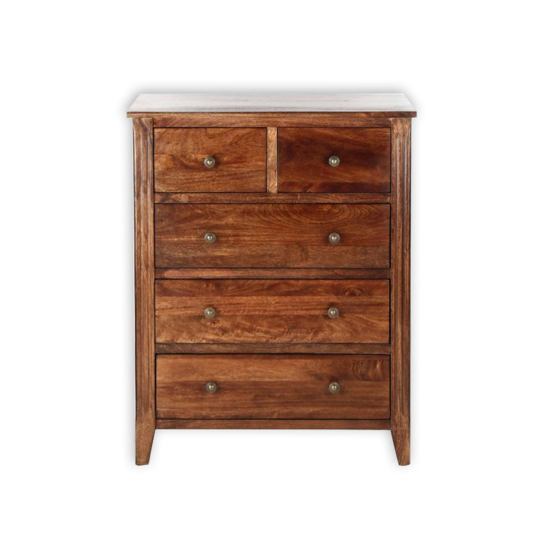 Classic 5-Drawer Wooden Chest / Timeless Storage Solution