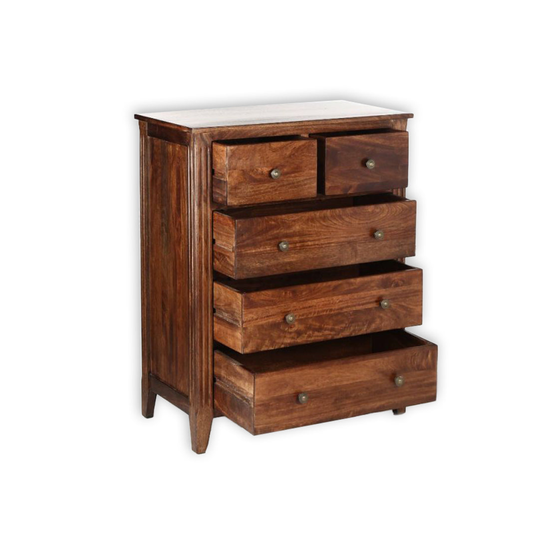 Classic 5-Drawer Wooden Chest / Timeless Storage Solution