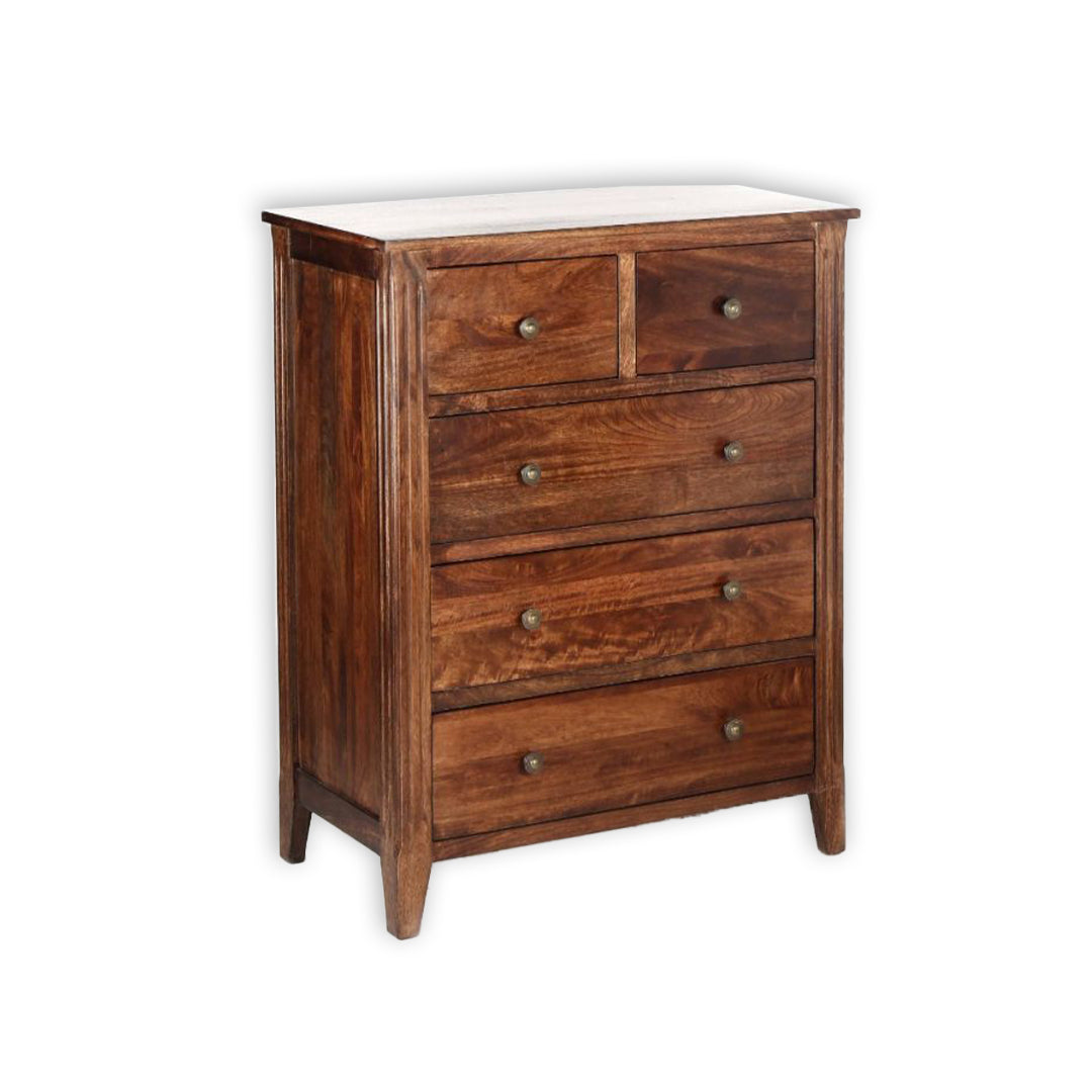 Classic 5-Drawer Wooden Chest / Timeless Storage Solution