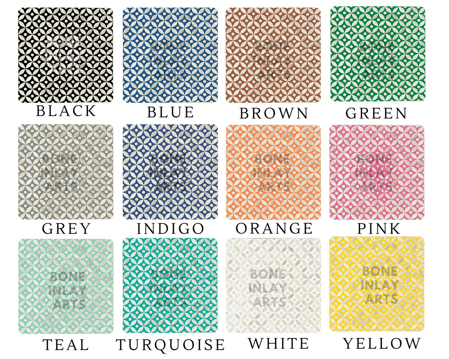 Handmade Mother Of Pearl Inlay Geometric Tea Coaster Set of 4 Best Gift for Home Decor