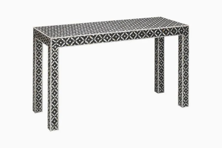 Black Mother of Pearl Vintage Antique Console Table for Home & Living