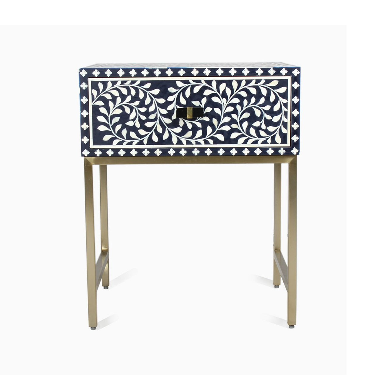 Handmade Customized Bone Inlay Bedside Table