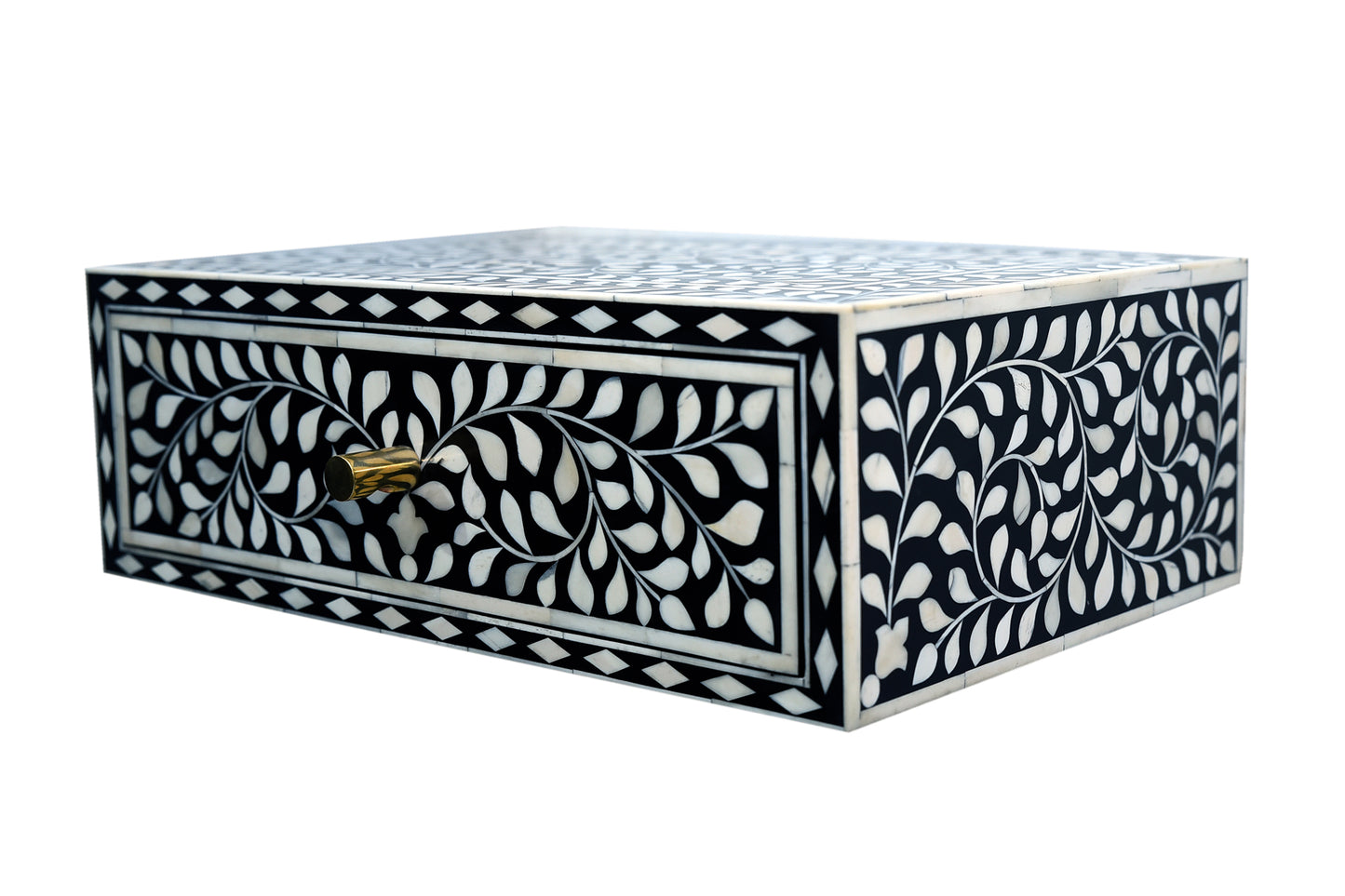 Handmade Customized Bone Inlay Floating Bedside