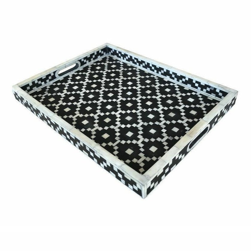 Handmade Customized Bone Inlay Serving Tray