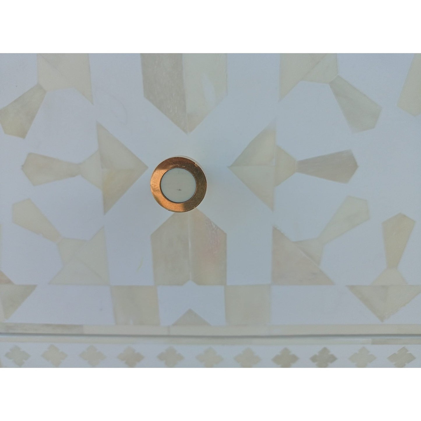 Bone Inlay Chest Of 6 Drawers, Moroccan Pattern