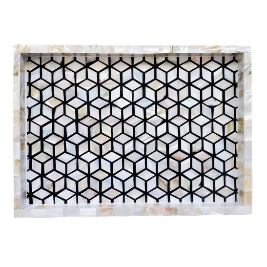 Mother of Pearl Tray – Handmade Rectangular Serving Tray for Home & Gifts