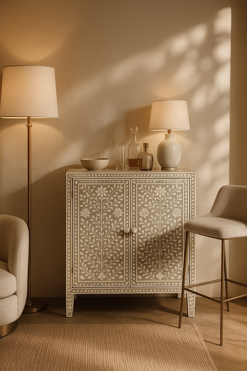 Bone Inlay Bar Cabinets – Luxury Handcrafted Bar Storage for Stylish ...