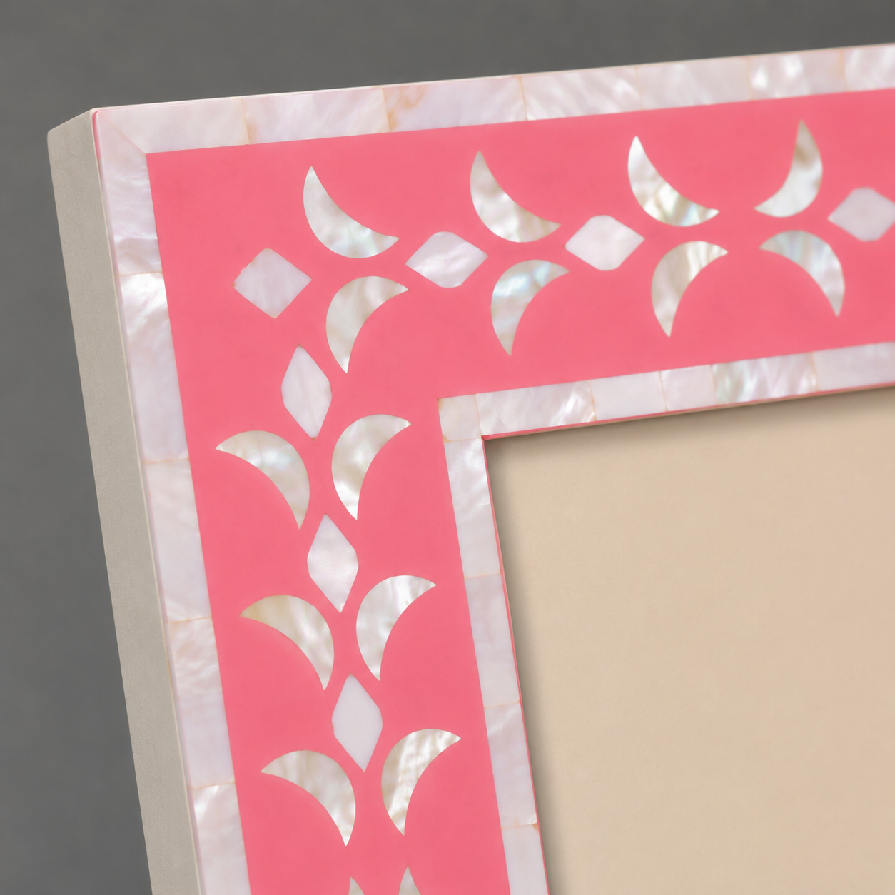 Artisan Pink Mother of Pearl Picture Frame for Bedroom Interior Styling
