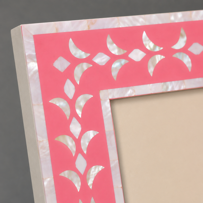 Artisan Pink Mother of Pearl Picture Frame for Bedroom Interior Styling