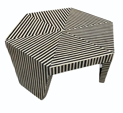 Handmade Customized Bone Inlay Zebra Pattern Coffee Table