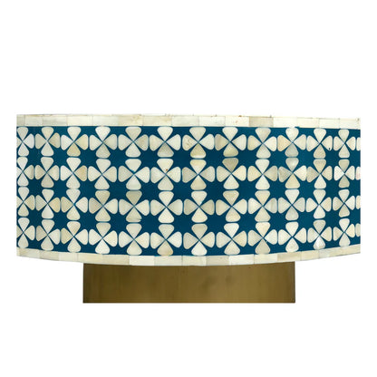 Bone Inlay Floral Grey Round Coffee Table