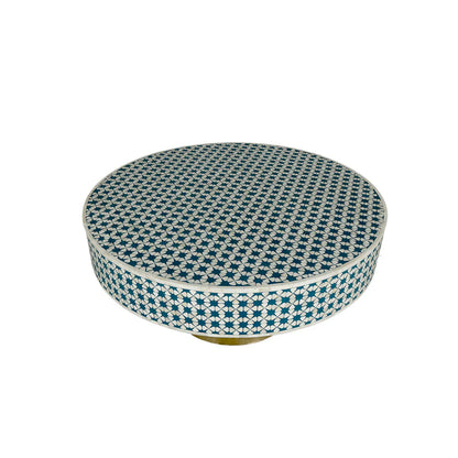 Bone Inlay Floral Grey Round Coffee Table